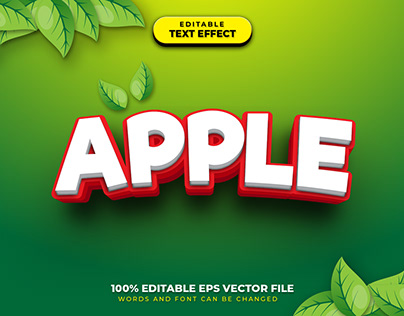 Apple 3D Text Effect Style