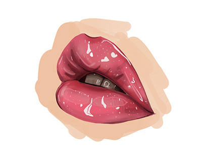 Illustration of juicy, bright lips