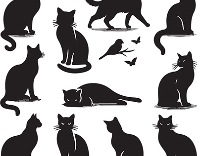 Free Vector Hand-Drawn Cat Silhouette