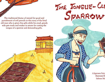 The Tongue-Cut Sparrow Children's Book Illustration