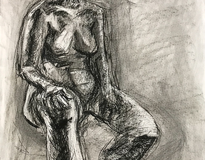 Seated Figure of Charcoal