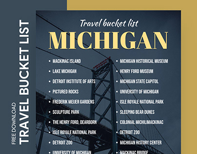 Free Michigan Travel Bucket List Template