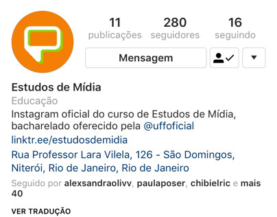Instagram Estudos De Mídia/ Social Media