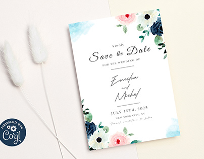 Colorful Rose Save the Date Invitation