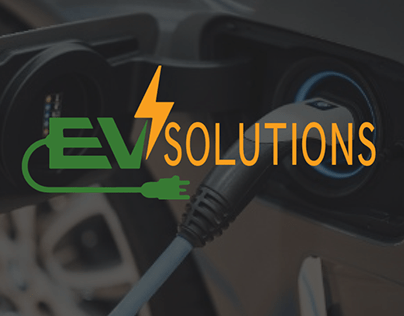 EV Solution logo and mockups
