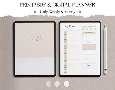Weekly, Daily, Monthly Planner Set (Digital & Print)