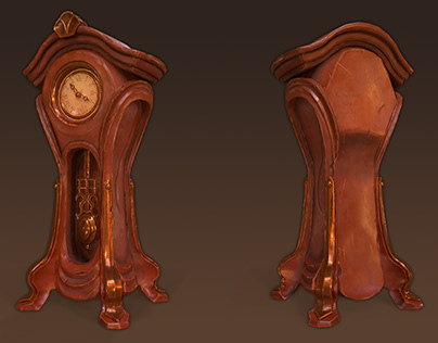 Game Asset - Stylized Standing Clock