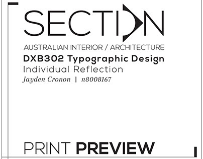 DXB302 Typographic Design - Project 2: Print Preview