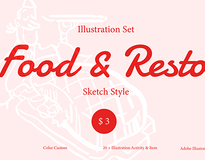 FREE Illustration Set Restaurant & Food