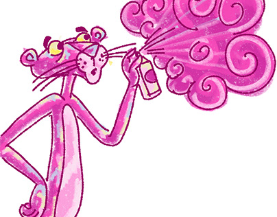 Illustration  Pink Panther on Behance