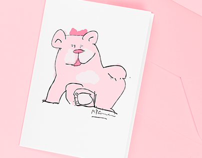 Pinky Bear / PIXEL ILLUSTRATION