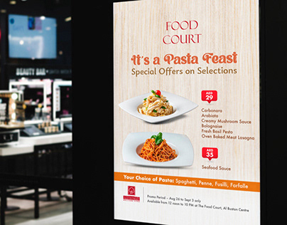 Al Bustan Residence Food court menu design