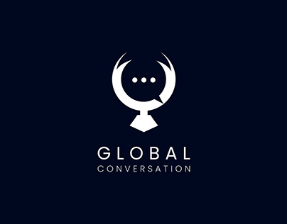 Global conversation logo design. Chat with global icon
