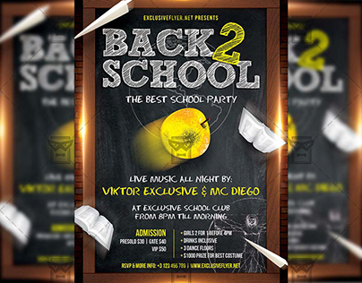 Back To School Party - Premium A5 Flyer Template