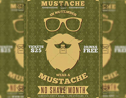 Movember Party - Seasonal A5 Flyer Template
