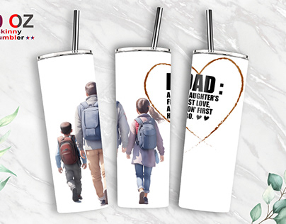 Dad Fathers Day 20oz Skinny Tumbler Graphic