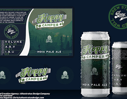 Brew and Feed: Hoppy Camper IPA Label Design