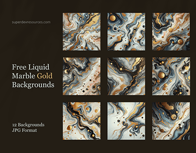 12 Free Liquid Marble Gold Backgrounds