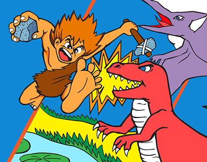 The Adventures of Dino Riki vector illustration