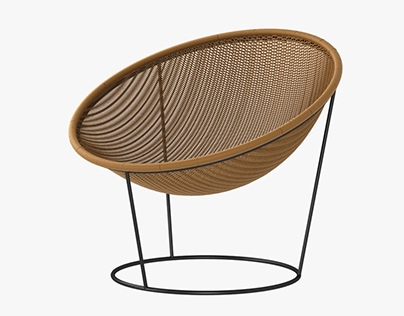 3d model of rattan chair
