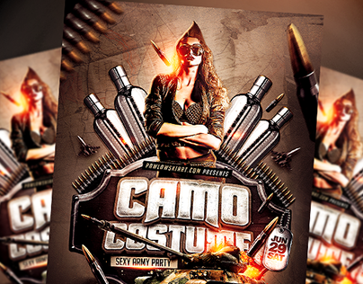 Camo Costume Party PSD Flyer Template (download .psd)
