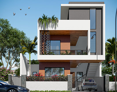 Gray and White Duplex Home Design