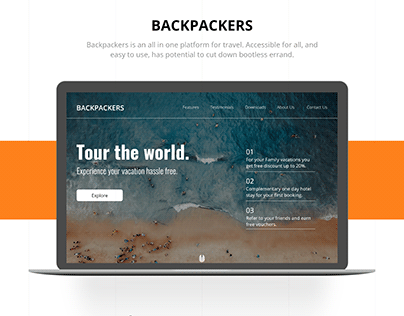 Marketing Page for Backpackers App