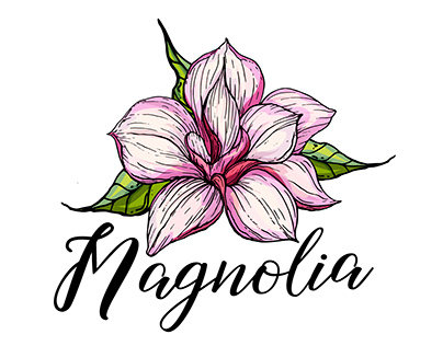 Vector graphics with Magnolia flowers