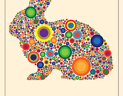 Color Theory Bunny Poster