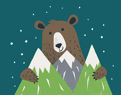 Mountain bear pattern design