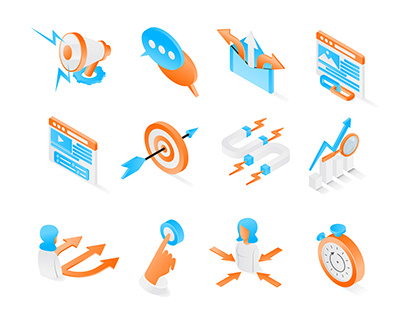 Marketing Strategy icon in isometric style