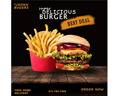 Delicious Burger Poster Design | PS