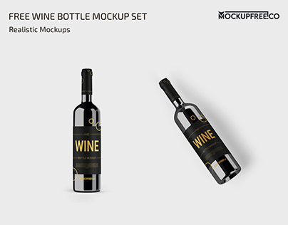 Free Wine Bottle Label PSD Mockup