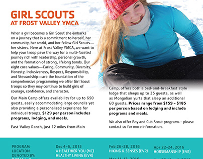 2016-2016 Frost Valley YMCA Girl Scout Brochure