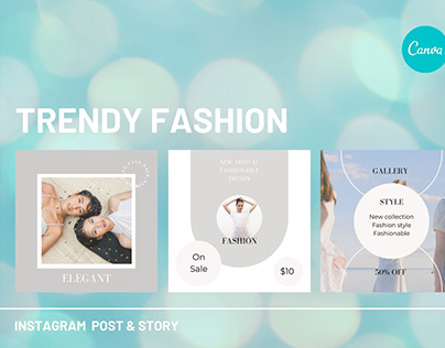 Trendy Fashion Instagram Post & Story Canva