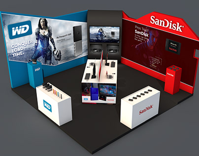 Sandisk Exhibiton Stand 3D Graphic Designer Dubai