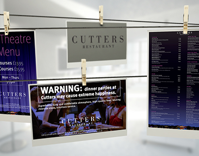 Cutters Restaurant - Press ad and POS