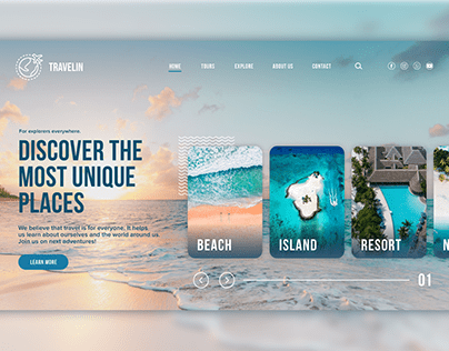 Travel Agency Website Banner Free XD Template