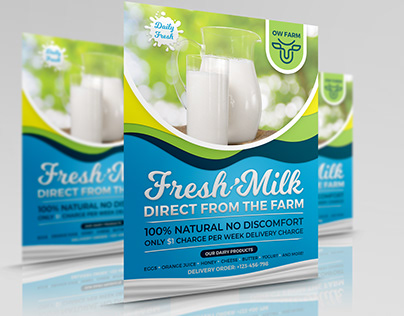 Farm Fresh Milk Flyer Template
