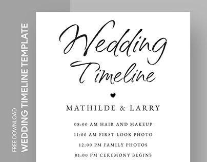 Free Editable Online Formal Wedding Timeline Template