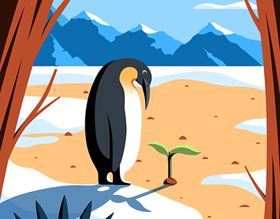 Penguin in the landscape