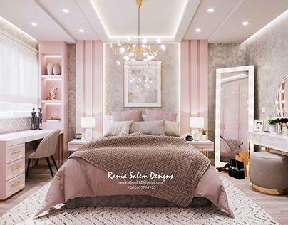 Modern Glamorous Girl Bedroom