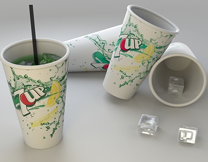7up - Bicchiere di carta - 3D