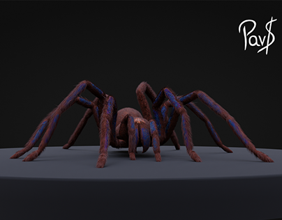 3D Animated Rig Model of Chilobrachys sp. Electric blue