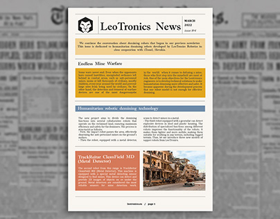News article design for online magazine|