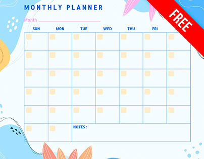 Cute Monthly Planner - free Google Docs Template