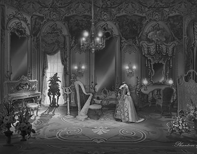 Phantom of the Opera. Environment sketch for HOPA games