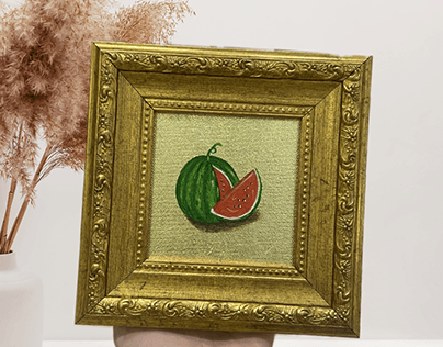 Vatermelon Paint with Gold Leaf