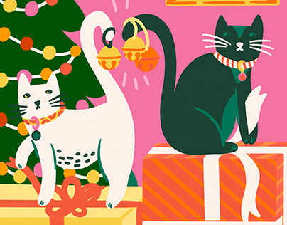 Mischievous Christmas Cats