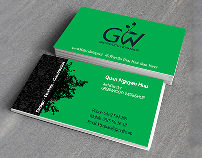 Thiết kế card visit cho xưởng gỗ Green Wood